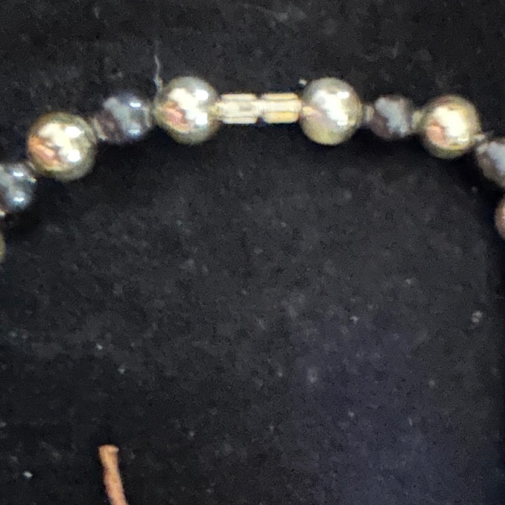 VTG 1960s Black & Gold Statement Necklace – Mid Century Modern Beaded Collar - Picture 3 of 4